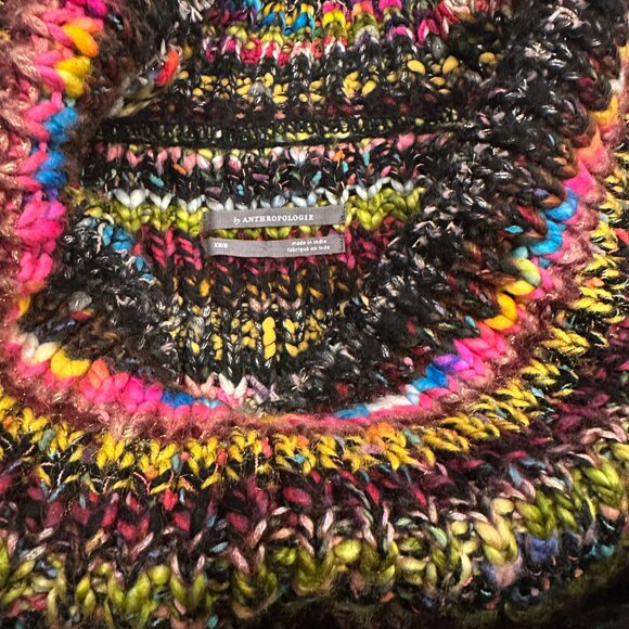 Anthropologie Piera Knit Striped Turtleneck Poncho Sweater - Picture 7 of 7